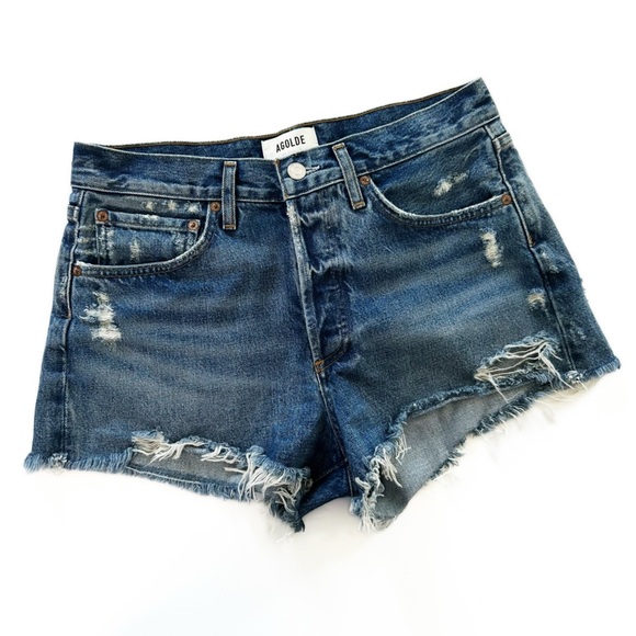 Agolde Evereve Womens 27 Button Fly Raw Hem Parker Shorts - Picture 1 of 9